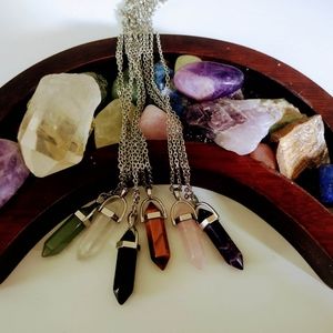 Healing crystal necklaces